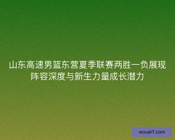 山东高速男篮东营夏季联赛两胜一负展现阵容深度与新生力量成长潜力