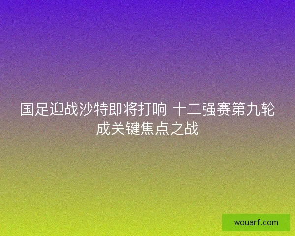 国足迎战沙特即将打响 十二强赛第九轮成关键焦点之战