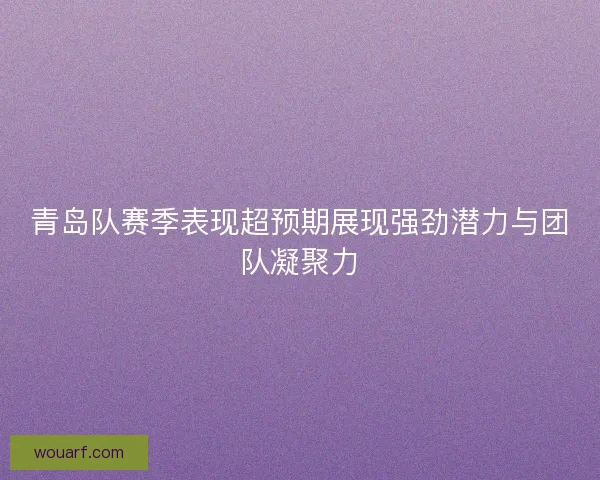 青岛队赛季表现超预期展现强劲潜力与团队凝聚力