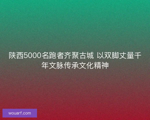 陕西5000名跑者齐聚古城 以双脚丈量千年文脉传承文化精神